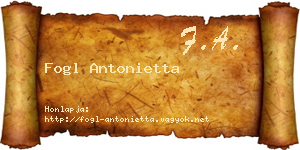Fogl Antonietta névjegykártya